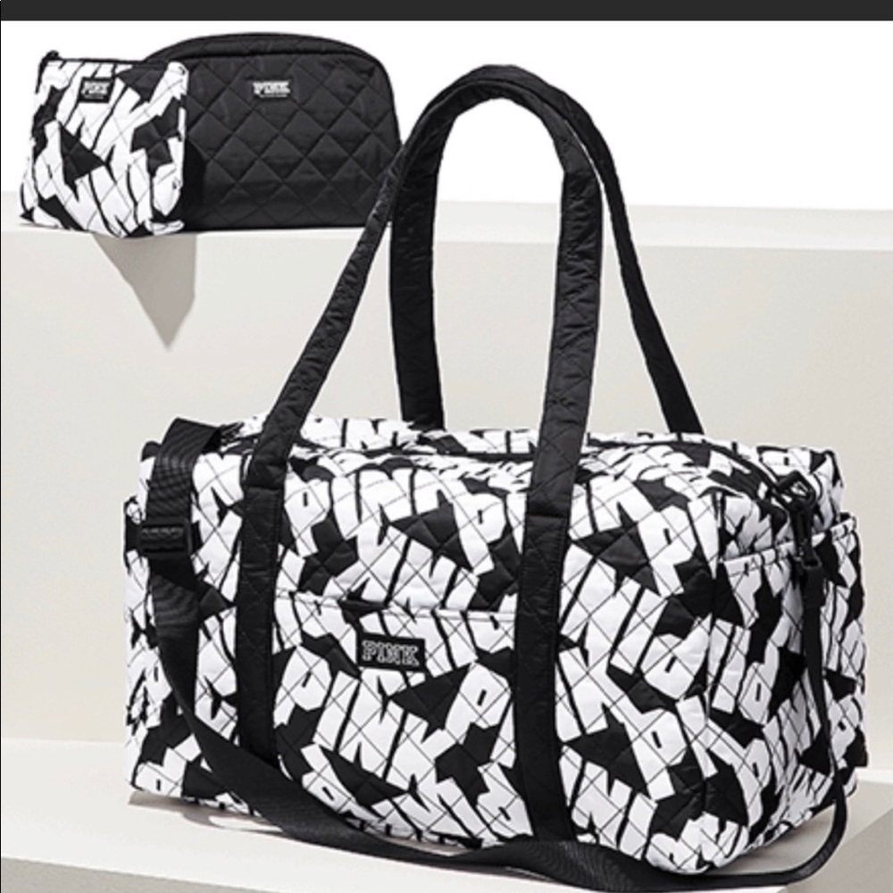 PINK Victoria’s Secret 3 piece quilted duffle set